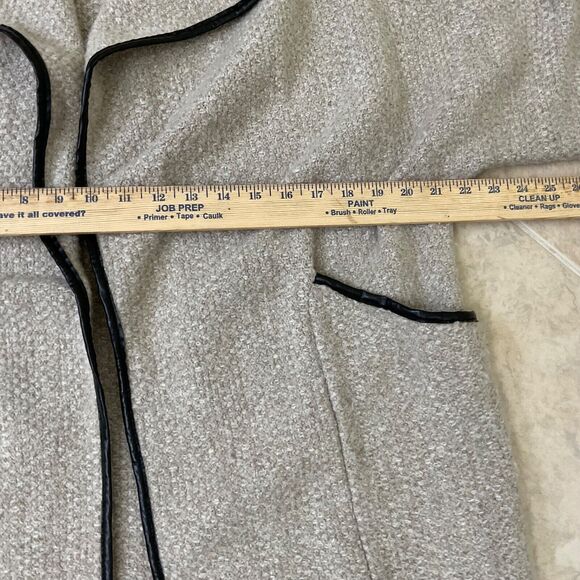 Zara Knit Cardigan Sweater Jacket women’s size M faux leather trim w pockets OF - Picture 7 of 10